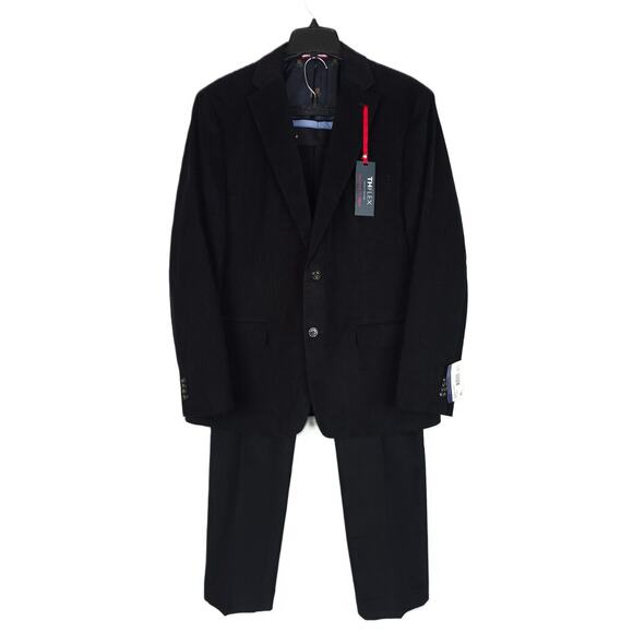 Tommy Hilfiger Men's Modern-Fit Corduroy 2-Piece Suit Black 46L 38x30 NWT